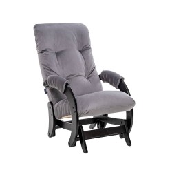 Кресло-качалка Модель 68 (Leset Футура) Венге текстура, велюр Серый
