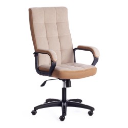 Кресло офисное TRENDY (22), флок/ткань, бежевый/бронзовый