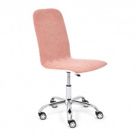 Кресло RIO флок/кожзам, розовый / белый