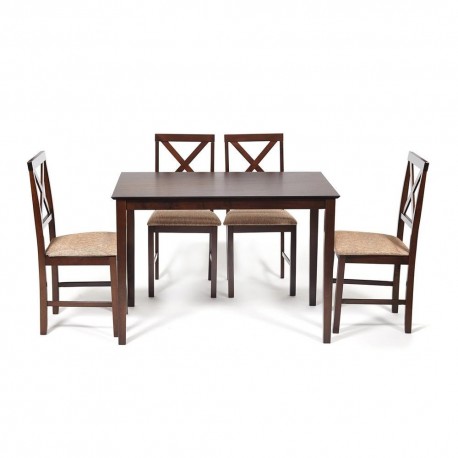 Обеденный комплект эконом Хадсон (стол + 4 стула)/ Hudson Dining Set капучино