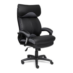 Кресло DUKE экокожа+ткань, черный/серый