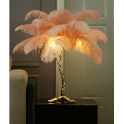 Лампа настольная с перьями FEATHER LAMP, розовый