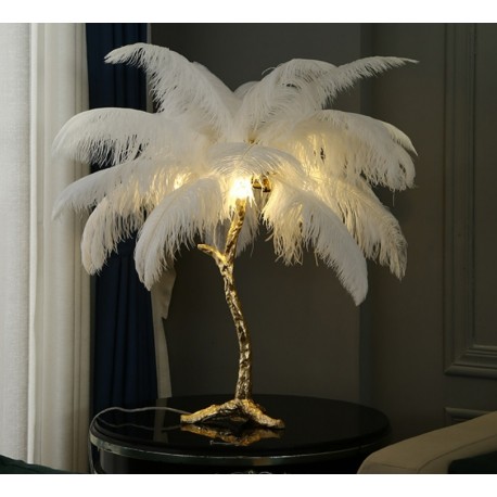 Лампа настольная с перьями FEATHER LAMP, белый