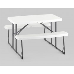 Комплект стола и двух скамеек Кейт раскладной белый