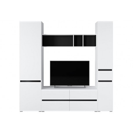 Модульная гостиная Сейдиль белый премиум / черный / белый глянец комплектация 4