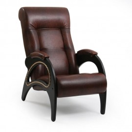 Кресло для отдыха Модель 41, венге, экокожа, antik crocodile, с лозой