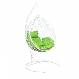 Подвесное кресло LESET ЭВА, белый, полиэстер с водоотталкивающей пропиткой (oxford), зеленое яблоко