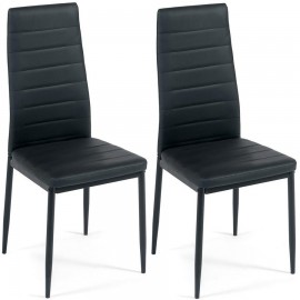 Комплект стульев Tetchair Easy Chair (mod. 24), черный, ножки черные, 2 шт