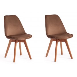 Комплект стульев Tetchair Secret De Maison TULIP SOFT (mod. 74) вельвет, коричневый, 2 шт