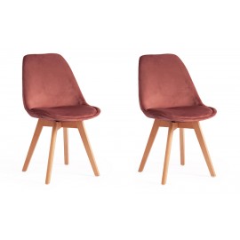 Комплект стульев Tetchair Secret De Maison TULIP SOFT (mod. 74) вельвет, коралловый, 2 шт