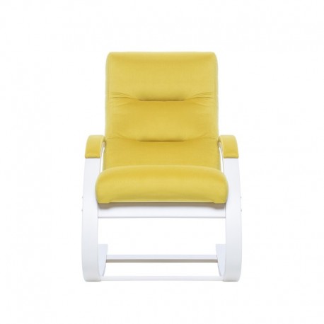 Кресло-качалка Leset Милано, слоновая кость, ткань велюр, v28 желтый