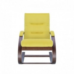 Кресло-качалка Leset Милано, орех текстура, ткань велюр, v28 желтый